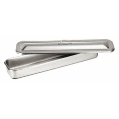 Rectangular Lab Tray, Stainless Steel, Sterile, 17 in L x 4 in W