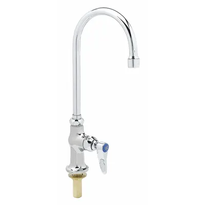 T&S BRASS Gooseneck Bar Faucet: Single-Post, Deck, Brass, 5.59 gpm Flow Rate - Single-Post Bar Sink Faucets