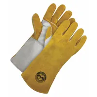 Welding Gloves: Wing Thumb, Gauntlet Cuff, Premium, Yellow Cowhide, Universal Glove Size, 1 PR (MPN 60-9-7800)