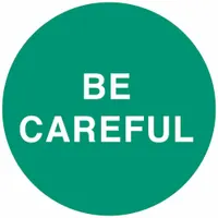 Hard Hat Label: Be Careful, 2 in Dia, English, Std, Non-Reflective, Universal, 4 Labels (MPN 42231)