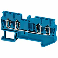 SCHNEIDER Terminal Block: DIN Rail Mounting Type, Spring Wire Termination, 4 Wire Terminals, 20 A (MPN NSYTRR24BL)