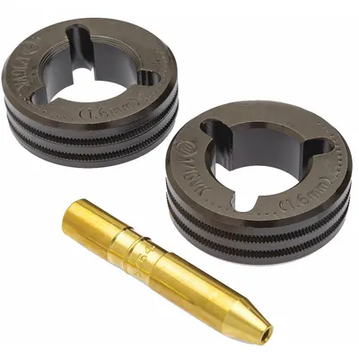 MILLER ELECTRIC 2-Roll Kit with Inlet Guide, 1/16 in V-Knurl - 2-Roll Kits with Inlet Guide for Miller