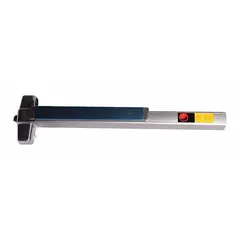 This VON DUPRIN rim-type exit device features a touchbar style and chrome finish. Designed for emergency egress, it is suitable for doors up to 3 ft wide. The device provides push-bar operation for commercial applications requiring code-compliant exit hardware.