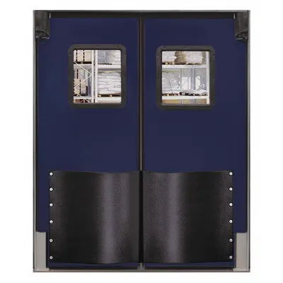 CHASE Swinging Door: Polyethylene, 2 Doors, 5 ft Door Wd, 7 ft Door Ht, Window Included - Insulated Swinging Doors