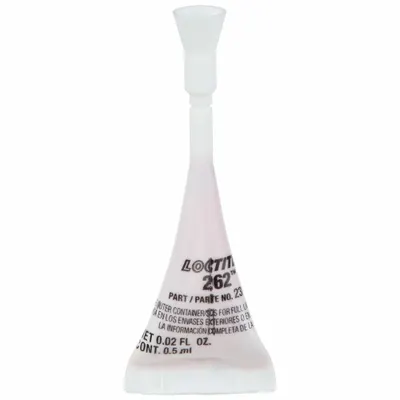 LOCTITE High-Strength Threadlocker: 262, Red, Oil Tolerant, 0.02 fl oz, Capsule - High-Strength Threadlockers (Red)