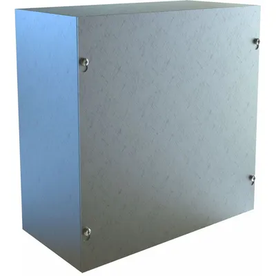HAMMOND Junction Box: Galvanized Steel, 18 in x 18 in x 8 in, NEMA 1, Solid Cover - Steel Indoor Enclosures with Screw-On Covers