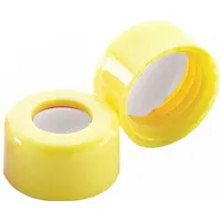 Cap: 11 mm Dia, Yellow, Polypropylene, PTFE/Silicone, 9 mm Screw Closure Size, Autoclavable, Colored (MPN W225332-0205)