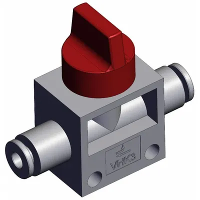 SMC Finger valve: VHK Series, Knob Actuator, 3 Ports, 4 mm, Side-Ported Body - VHK Series Manual Air Control Valves
