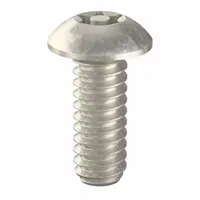 Tamper Resistant Screw: #10-24 Thread Size, 1/2 in Lg, Stainless Steel, Plain, Button, 50 PK (MPN 91120)