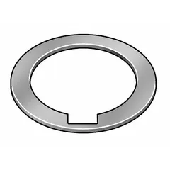 Arbor spacer with 1.375 in inside diameter, 1.875 in outside diameter, 0.004 in thickness, and 5/16 in keyway width. Sold in a 10-pack. Thickness tolerance ±0.0005 in, outside diameter tolerance ±0.002 in, inside diameter tolerance +0.011/-0.000 in. Used in machining setups to position cutting tools on an arbor.