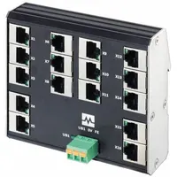 MURRELEKTRONIK Ethernet switch: Unmanaged, DIN Rail, 16 Ports, RJ45, 100 mbps/Ethernet, IP20 (MPN 58904)