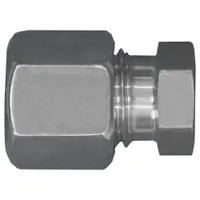 This flareless bite-type stainless steel compression fitting plug from the Volz series seals the end of 28 mm OD tubing. It features an M36x2.0 thread size and is used in hydraulic and pneumatic systems to provide a leak-proof closure under pressure