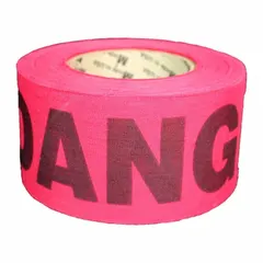 APPROVED VENDOR Danger Legend Barricade Tape, 2 in x 135 ft, Red, Wood Fiber