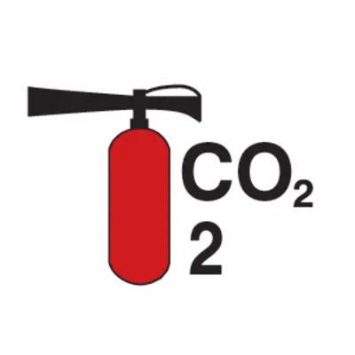IMO (International Maritime Organization) Safety Sign: Polycarbonate - Square CO2 Fire Extinguisher Symbol Signs