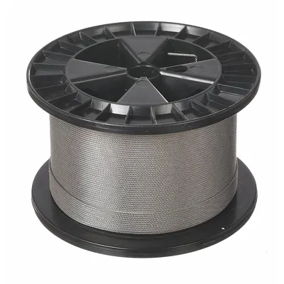LEXCO CABLE Wire Rope: Stainless Steel, 7 x 7, 96 lb Working Load Limit, 500 ft Overall Lg - Corrosion-Resistant Stainless-Steel Wire Rope