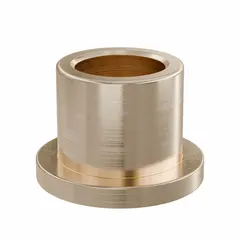This lubricated general purpose metallic flanged sleeve bearing is made from SAE 841 bronze. It has a 12 mm bore, 17 mm outer diameter, and 16 mm length, with an operating temperature range of -35°F to 300°F. Suitable for rotating or sliding applications requiring low friction and self-lubrication, such as in conveyors, pumps, and light machinery. Sold in a pack of 10.
