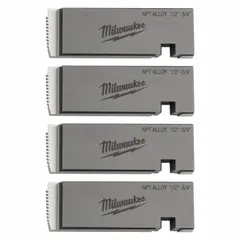 This pipe threading die is designed for use with universal threading machine heads to cut NPT threads on 1/2 in to 3/4 in pipe. Suitable for conduit, galvanized steel, and iron materials, it produces right-hand threads for industrial plumbing, electrical conduit, and mechanical piping applications.