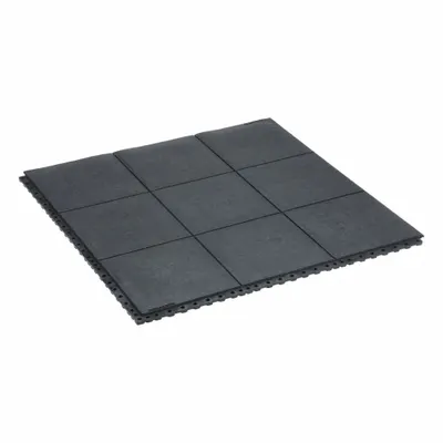 WEARWELL Interlocking Antifatigue Mat Tile: Interlocking Antifatigue Mat Tile, 3 ft x 3 ft - Wearwell 24/SEVEN Interlocking Mat System