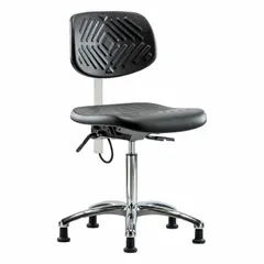 Polyurethane ESD & Cleanroom Chair, Armless, ISO 4, Aluminum Base