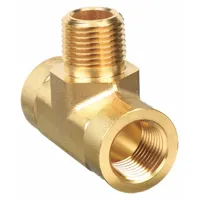 PARKER Metal Pipe Tee: Tee, 3/8 in x 3/8 in x 3/8 in, 2,700 psi, 2 3/64 in Lg, Bright C37700 Brass (MPN 6-6-6 MBT-B)