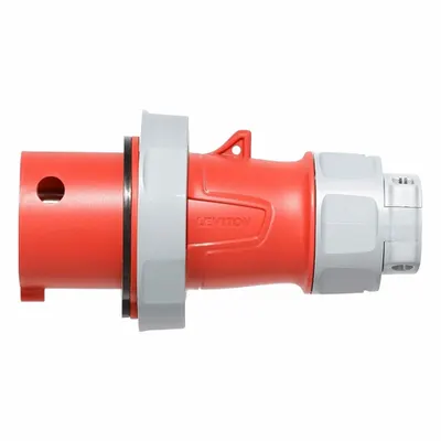 LEVITON Pin and Sleeve Plug: Red, 480V AC, Three Phase, 30 A, 3 Pole, 4 Wire - Washdown-Rated Plugs