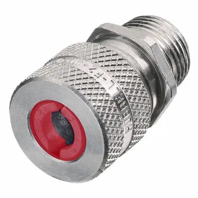 HUBBELL WIRING DEVICE-KELLEMS Liquid Tight Cord Connector: Aluminum, 1/2 in MNPT, 0.19 in to 0.25 in - Straight Metallic Cable Grips