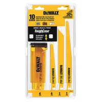 DEWALT Reciprocating Saw Blade Set: 10 Pieces, Reciprocating Saw Blade Set, 6 in_8 in_9 in Blade Lg (MPN DW4898)