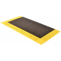 Interlocking Drainage Mat: 42 in x 8 ft, 7/8 in Thick, Diamond Tread, Black with Yellow Border (MPN 520S4296BY)
