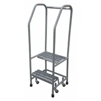 COTTERMAN Rolling Ladder: 1.7 ft Platform Ht, Assembled, Stainless Steel, Wt-Actuated Auto-Lock (MPN 1002R1818A1E10B3SSP3)