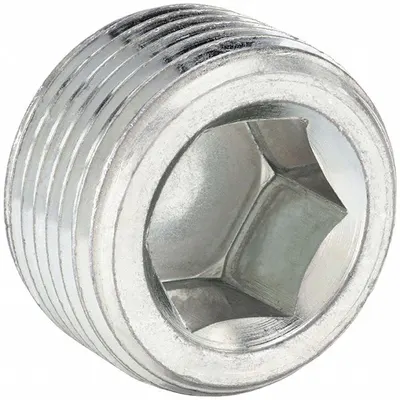 PARKER 1-1/2 HHP-S Steel NPT Threaded Plug, 3000 psi, 27/32 in Length - Threaded High-Pressure Pipe Fittings