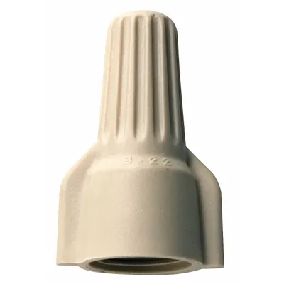 BUCHANAN Twist-On Wire Connectors: Tan, Wire Sizes 14 AWG – 10 AWG, 600 V, 100 - General Purpose Wire Connectors