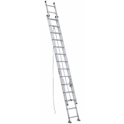 WERNER Extension Ladder: 28 ft Ladder Size, Aluminum, 300 lb Load Capacity, 56 lb Wt - Lightweight Aluminum Extension Ladders