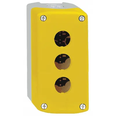 SCHNEIDER Control Station Enclosure: 22mm, 3 Holes, Non-Metallic - Enclosures for 22mm Operators