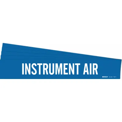 BRADY Pipe Marker: Instrument Air, Green, White, Fits 2 1/2 to 7 7/8 in Pipe O.D. - Instrument Air Adhesive Pipe Markers