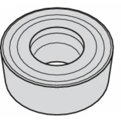 Round indexable turning insert for general-purpose turning, profiling, and finishing operations. Suitable for machining a range of materials in metalworking applications.