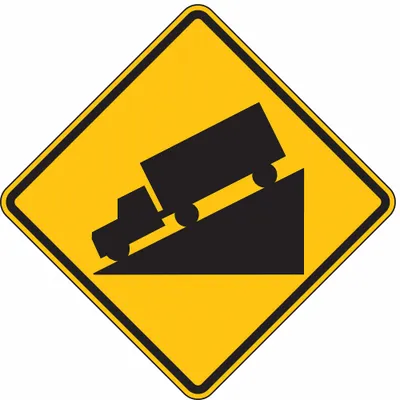 LYLE W7-1-24HA Hill Sign, 24 in x 24 in, Aluminum, High-Intensity Prismatic - Hill Signs