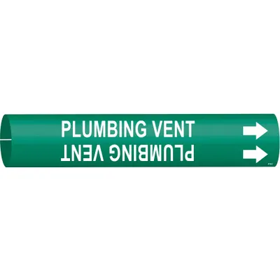 BRADY Plumbing Vent Snap-On Pipe Marker - Plumbing Vent Snap-On Pipe Markers