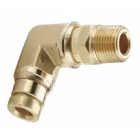 Push-Fit Elbow Fitting: 1/4 in OD x 3/8 in Pipe Fitting Size, Push-to-Connect x MNPT, Brass, Adapter (MPN 169PTC-4-6)