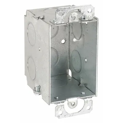 RACO Electrical Box: Steel, Steel Material & Nominal Size, 1 Gangs, 2 1/2 in Box Dp - Cut-In Electrical Boxes