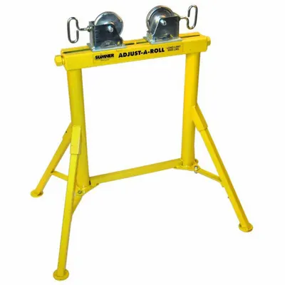 SUMNER Roller Head Pipe Stand: Straight Roller Head, 2,000 lb Max Load Capacity - Roller Straight-Head Pipe Stands