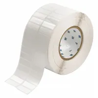 Pre-Cut Label Stock Roll: 1/2 in x 1 1/2 in, 1/2 in, Polyester, Permanent Adhesive, White (Gloss) (MPN THT-37-422-10)