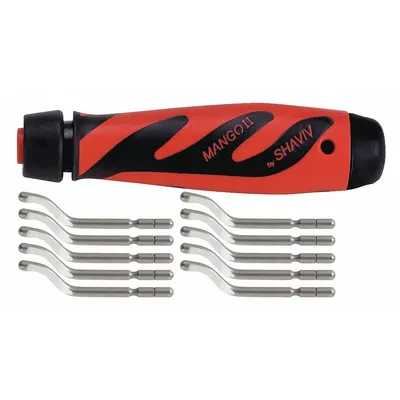 SHAVIV Deburring Tool Set: E100S Blade - Replaceable-Blade Hand Deburring Tools