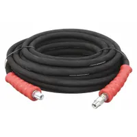 Pressure Washer Hose: 3/8 in ID, 50 ft Lg, Rubber, Black, 3/8 in x 3/8 in Fitting Size, MNPT x MNPT (MPN 22KE02)