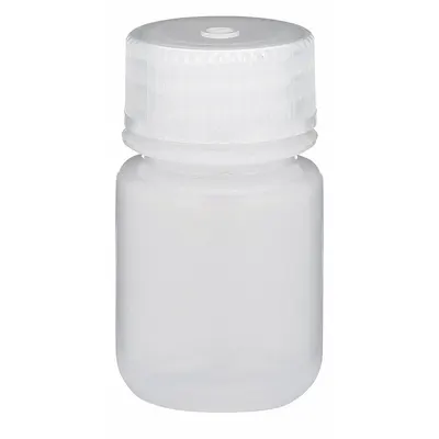 GLOBE SCIENTIFIC Sampling Bottle: LDPE, 30 mL, 1 fl oz, Closure Included, Natural - LDPE Wide Mouth Round Lab Bottles