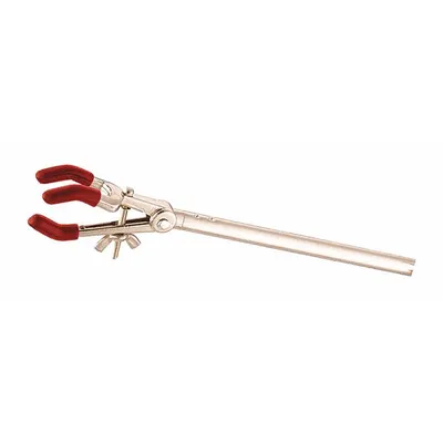 OHAUS Platform Clamp: Single Adjust Clamp, Zinc, 6 1/4 in Overall Lg, 3 Prongs - Lab Clamps