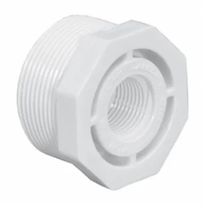 LASCO Pipe Straight: Schedule 40, PVC, 1/2 in x 1/4 in Size, Threaded x Threaded - Schedule 40 Pipe Fittings