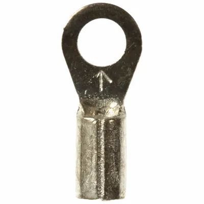 3M Ring Terminal: Bare, #6 Stud Size, 16 AWG to 14 AWG Wire Sizes, 1,000 V - Non-Insulated Ring Terminals