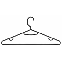 HONEY-CAN-DO Clothes Hanger: Plastic, 7 in Ht, 15 in Wd, Black, Strap Slots Included (MPN HNG-01520)