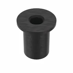 This insulating well nut features a #6-32 coarse thread, 5/16 in insert diameter, and 1/2 in overall length. Made of plain rubber, it provides vibration dampening and a water-resistant seal for blind fastening in thin panels. Suitable for applications requiring electrical insulation and sealing. Supplied in a 25-piece pack.