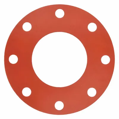 OEM Full Face Flange Gasket: Class 150, Silicone, For 4 in Pipe, 1/8 in Thick - Silicone Full-Face Gaskets